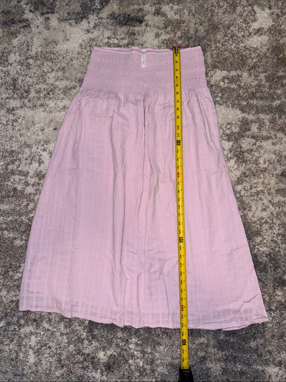 American Eagle Outfitters Light Pink Smocked Midi Skirt - Picture 3 of 7